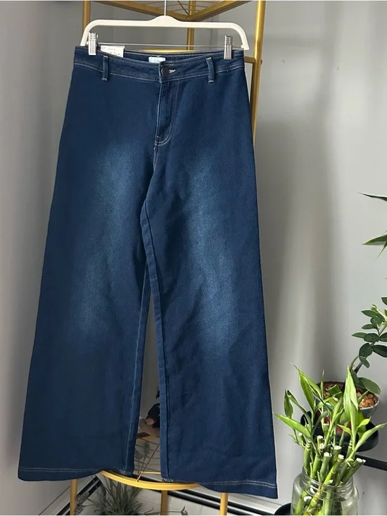 Z Supply women’s Rilynn Wide sweat Denim Trouser In Dark blue wash size 27 NEW - Picture 9 of 10